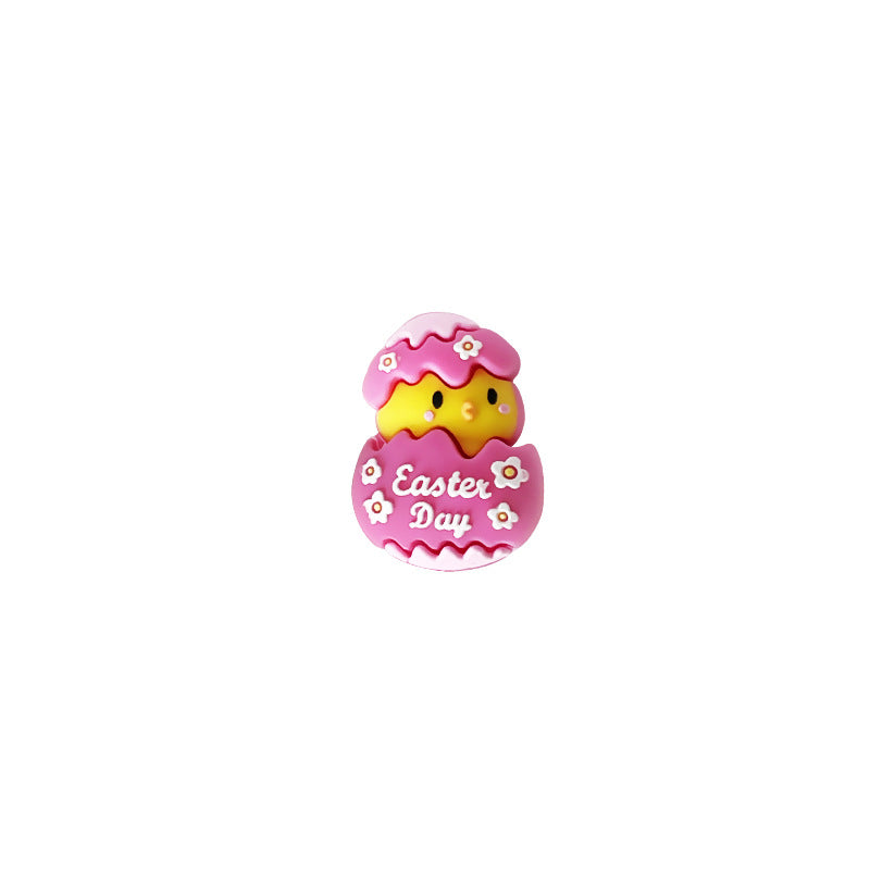 Wholesale 10pcs DIY Silicone Beads 3D Resurrection Chick Broken Shell Egg Dropping Glue Solid Beads  Beaded Accessories